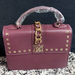 New Badgley Mischka Burgundy Crossbody Bag